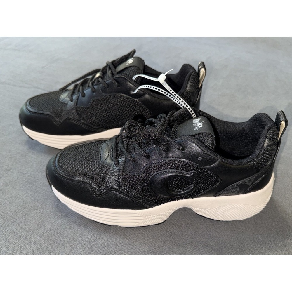 NEW COACH Strider Sneaker CT719 Men's Size 7 Womens Size 8.5 Black Leather